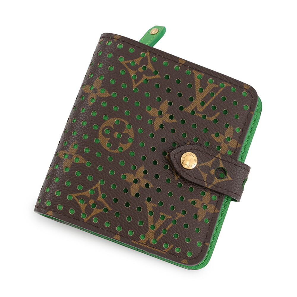 Louis Vuitton Monogram Perfo Compact Zip M95218 LOUIS VUITTON Wallet Bi-fold ...